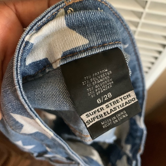 High Rise Distressed Jean Shorts w Exposed Pockets - Picture 8 of 11